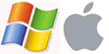 図:WindowsとMacintoshのロゴ