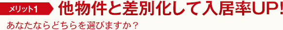 他物件と差別化して入居率UP!